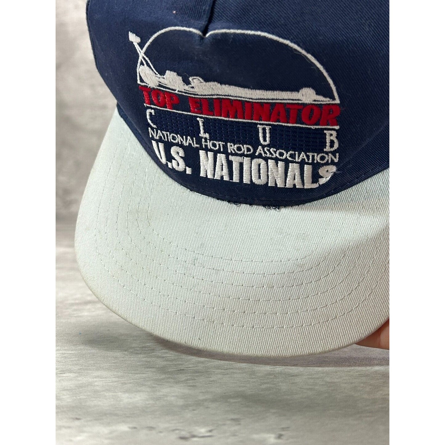 Vintage 90s NHRA Racing U.S. Nationals Embroidered Spell Out Snapback Hat OSFA
