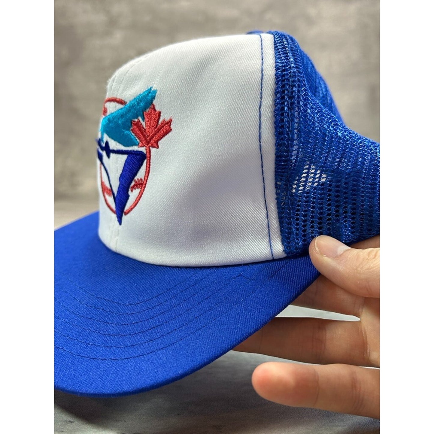 Vintage 90s Toronto Blue Jays MLB Embroidered Logo Trucker Snapback Hat OSFA