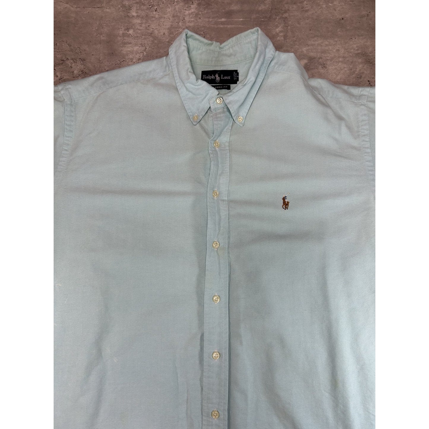 Vintage Polo Ralph Lauren Embroidered Pony Long Sleeve Button Up Shirt Sz XXL