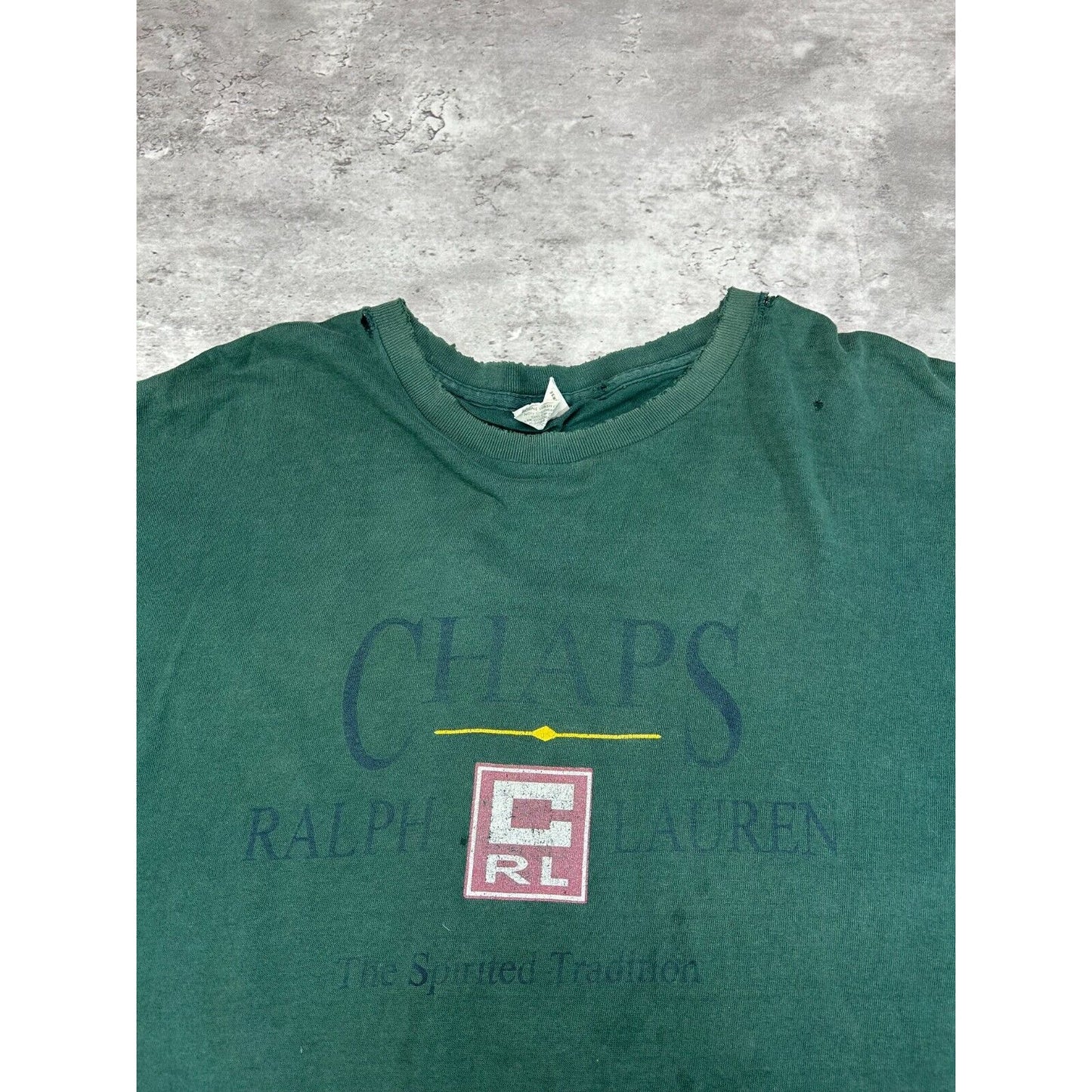 Vintage 90s Chaps Ralph Lauren The Spirited Tradition Graphic T-Shirt Size XL