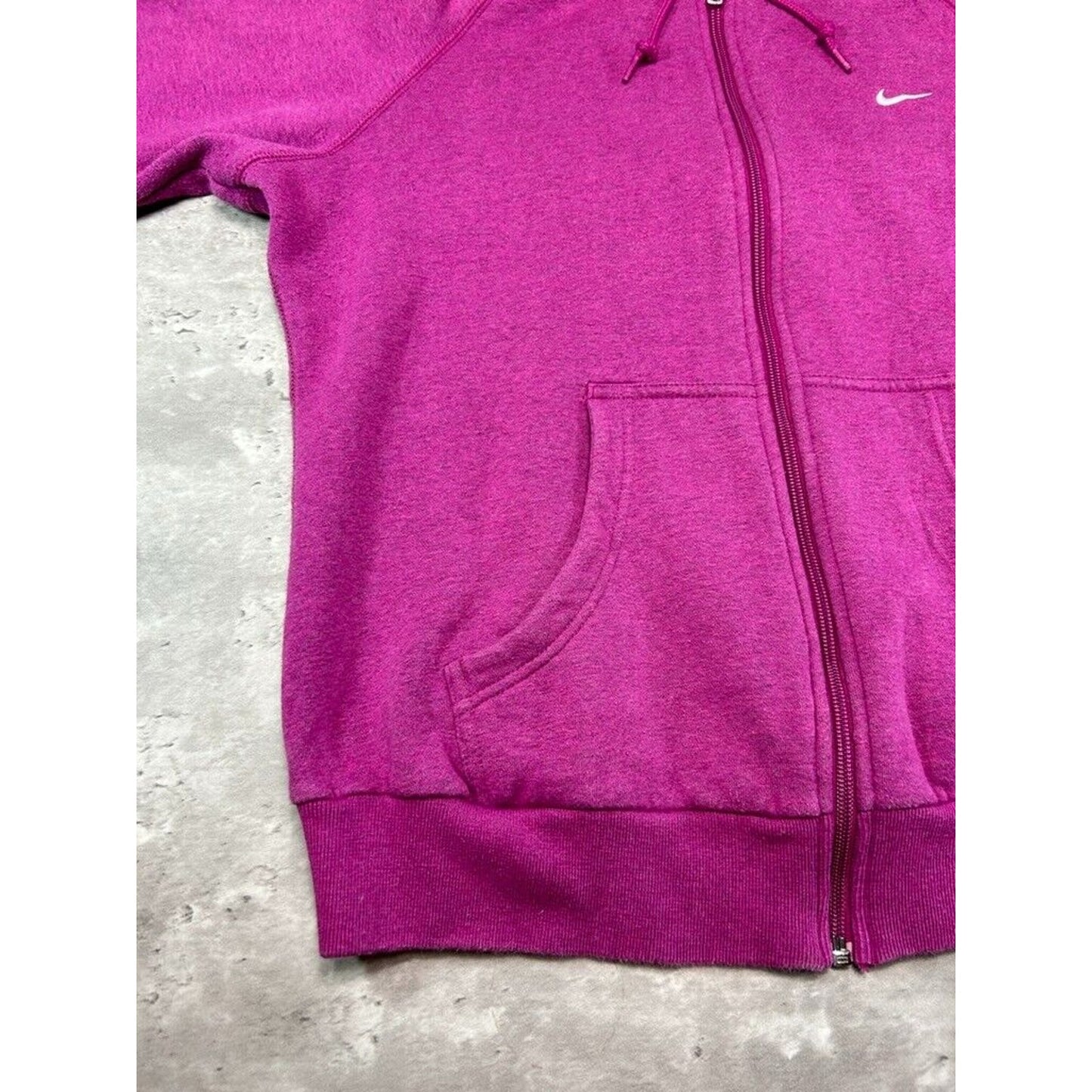 Vintage Womens Nike Embroidered Swoosh Full Zip Hooded Sweatshirt Size Large