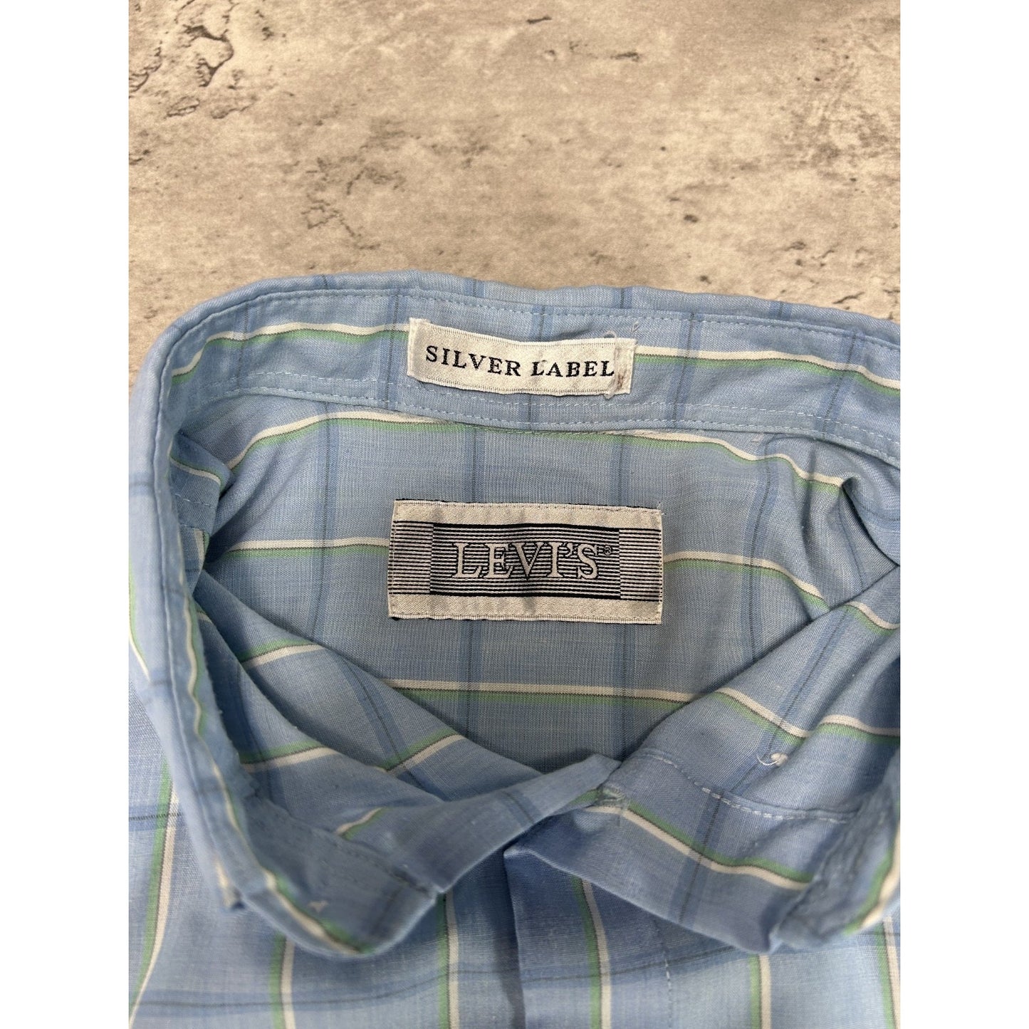 VTG 80s Levis Silver Label Checkered Reworked Cropped Button Up Shirt Sz Medium