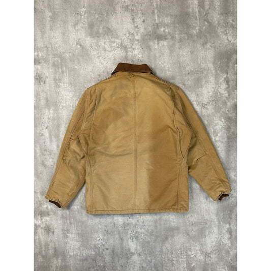 Vintage Carhartt Canvas Workwear Plaid Lined Arctic Jacket Size XL