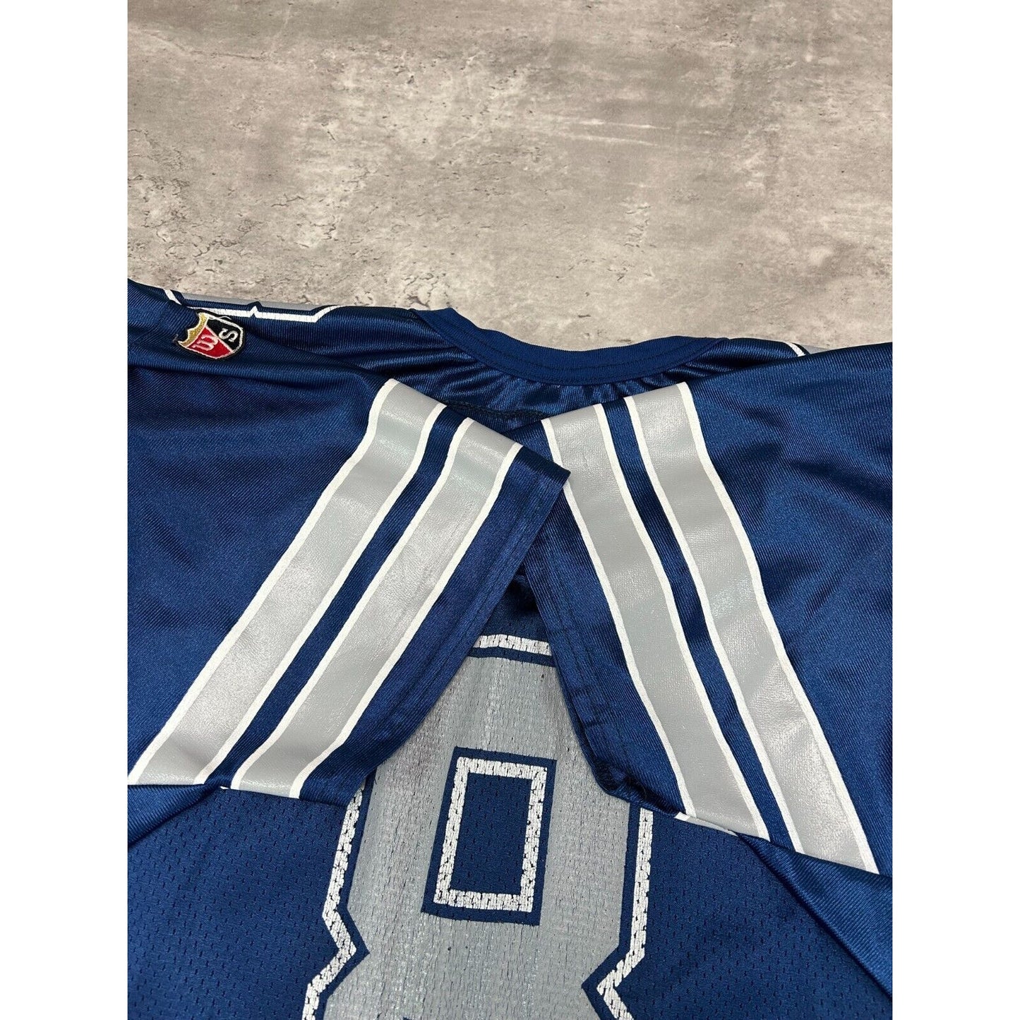 Vintage 90s Troy Aikman Dallas Cowboys NFL Wilson Football Jersey Size XL Blue