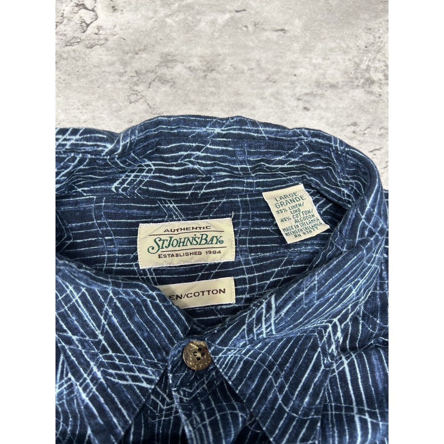 Vintage 90s St Johns Bay Abstract Print Reworked Cropped Button Up Shirt Large