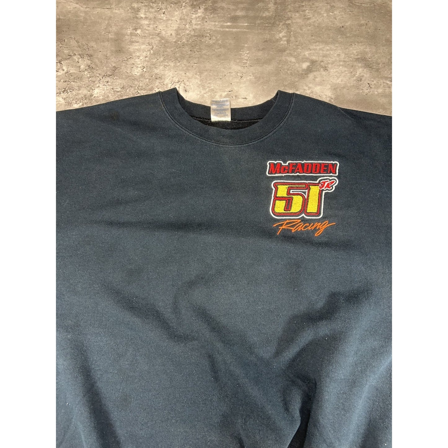 Vintage 90s McFadden Jr. #51 Racing Embroidered Graphic Sweatshirt Size 2XL