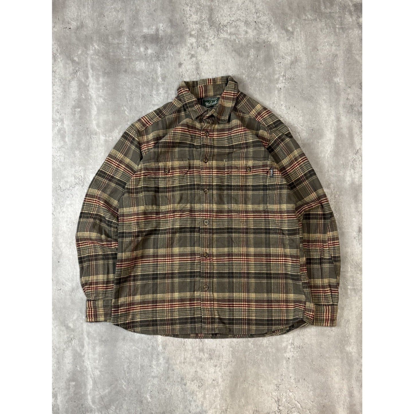 Vintage Woolrich Plaid Print Long Sleeve Button Up Shirt Size Large