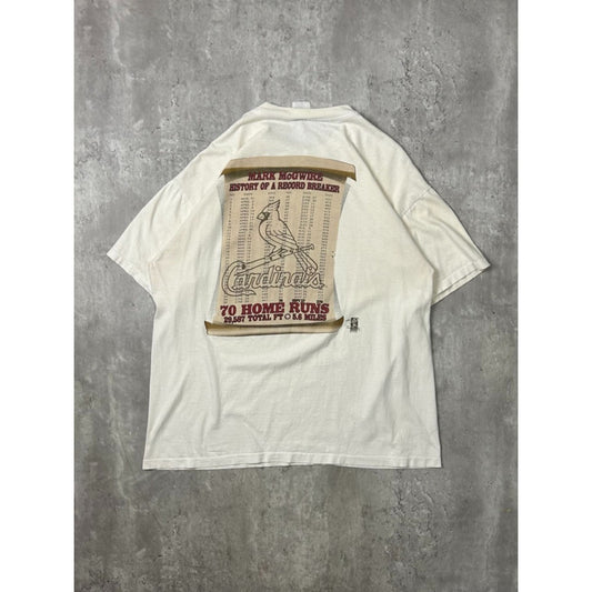 Vintage 1998 Mark McGwire MLB Single Season Record Baseball T-Shirt Size XL