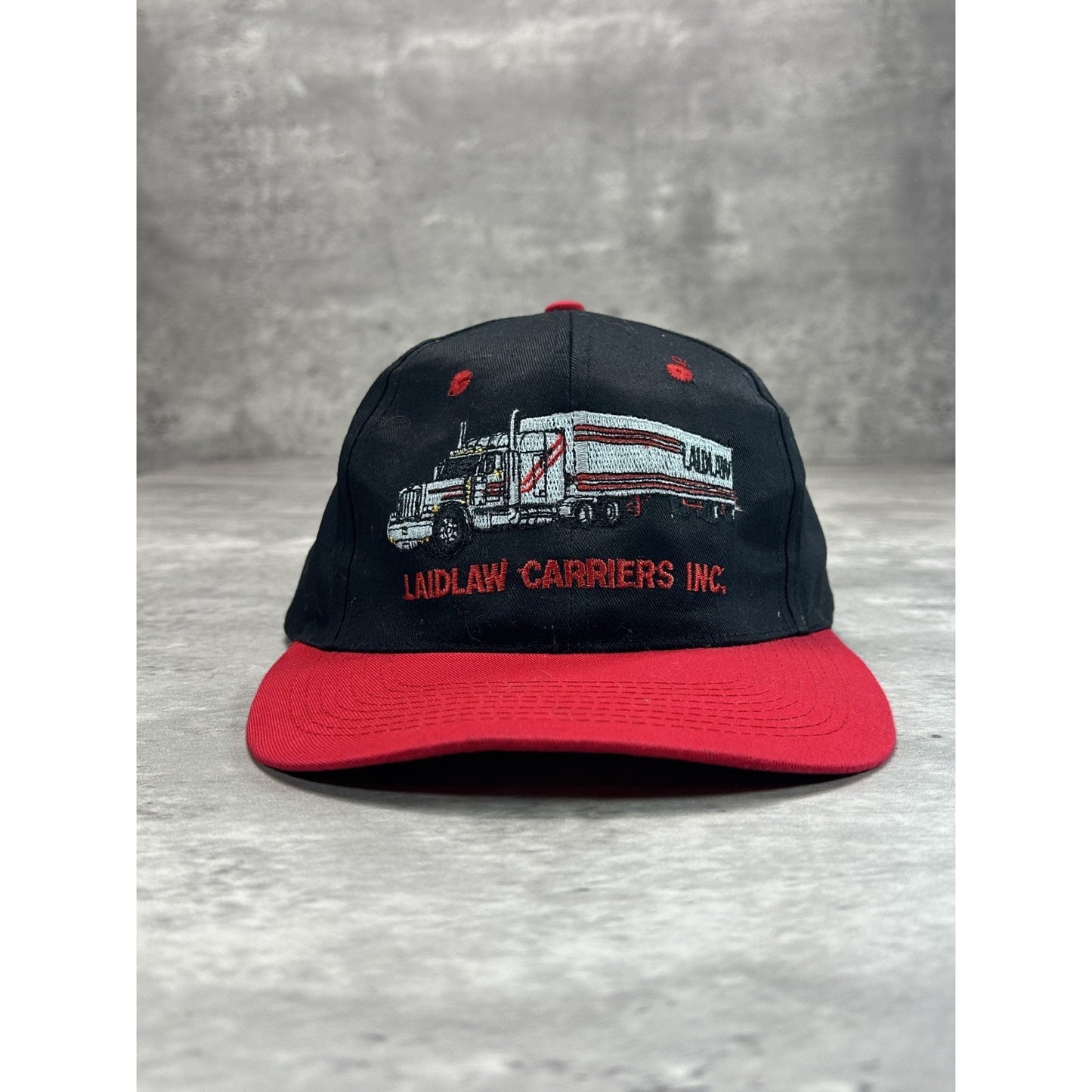 Vintage Laidlaw Carriers Inc. Embroidered Trucking Two Tone Strapback Hat OSFA