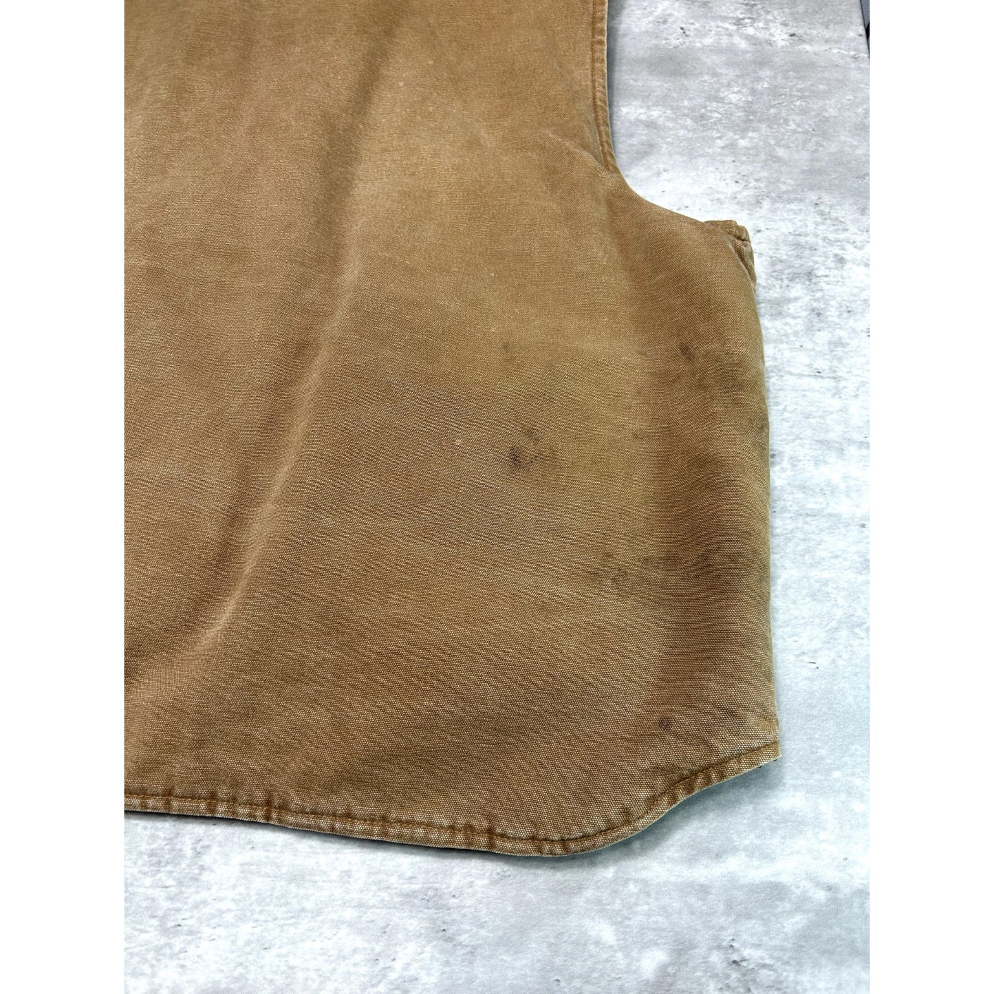 Vintage Carhartt Quilted Lined Canvas Work Wear Vest Size XXL V02 BRN