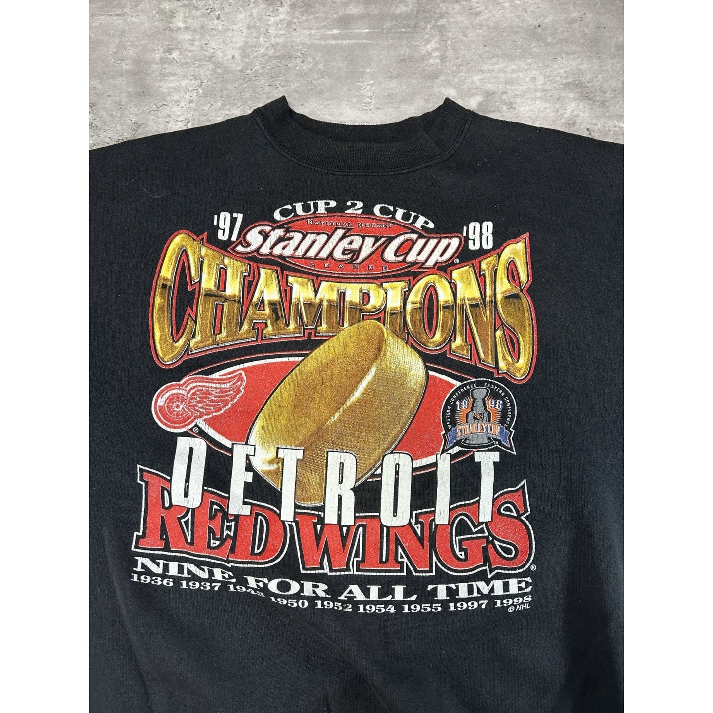 VTG 1998 Detroit Red Wings NHL Back To Back Stanley Cup Champs Sweatshirt Sz XL