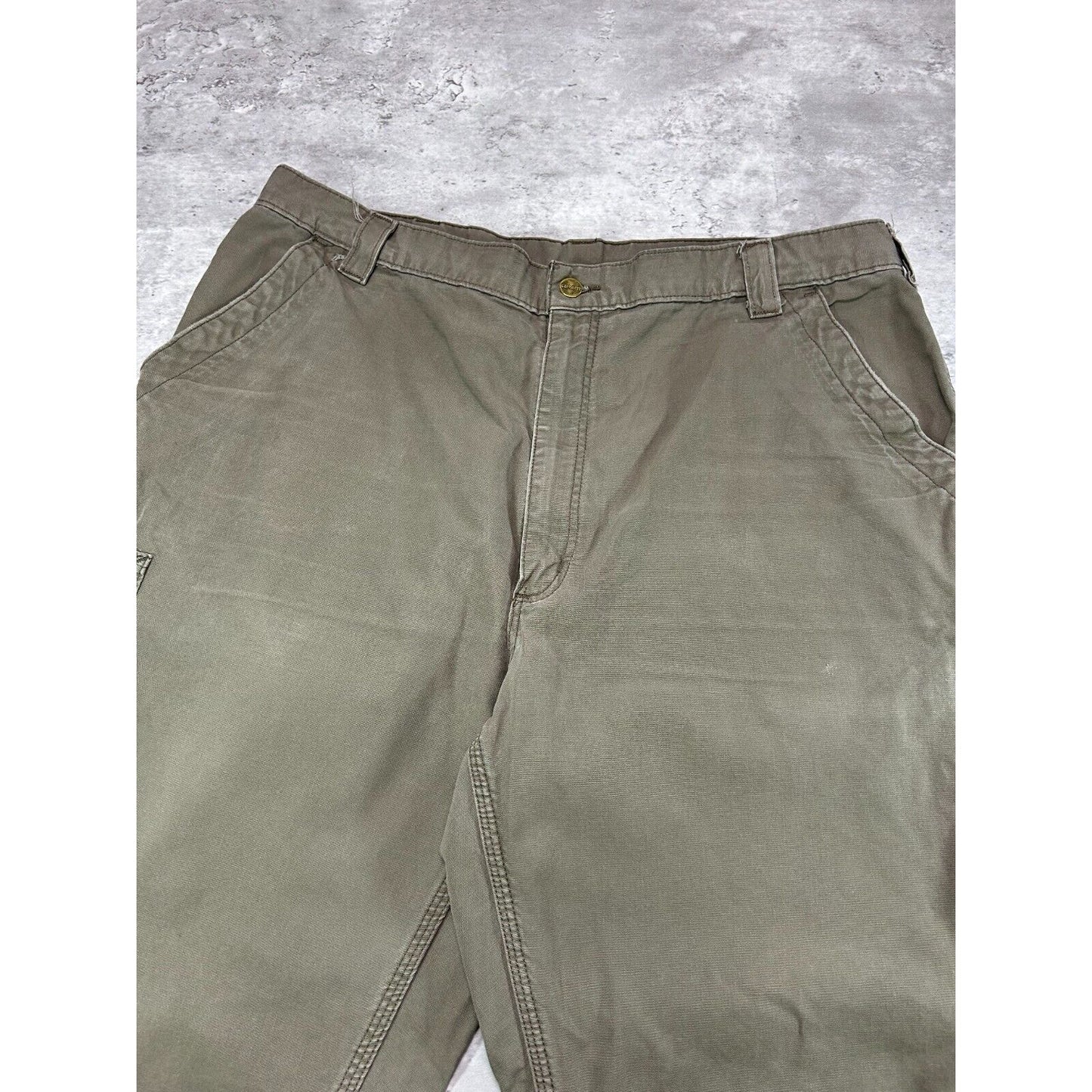 Carhartt Loose Fit Canvas Workwear Carpenter Pants Size 39 Brown