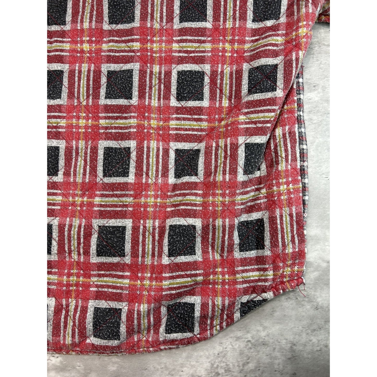 Vintage 90s Bugle Boy Wetlands Abstract Plaid Print Full Zip Jacket Size XL
