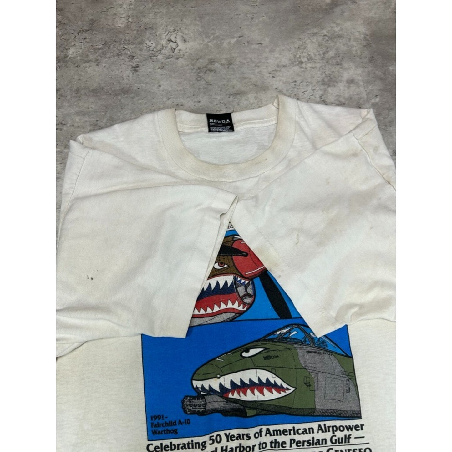Vintage 1990s Wings Of Eagle Airshow National Warplane Museum T-Shirt Size XL