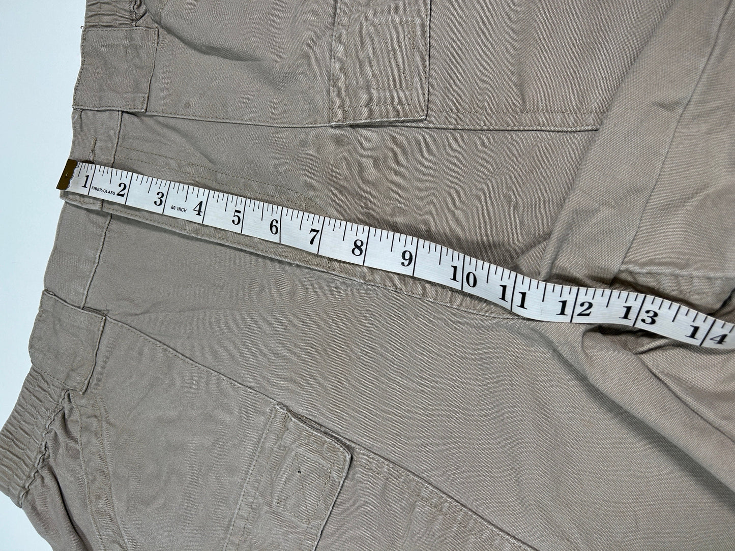 Vintage Calebas Beige Work Wear Carpenters Casual Style Cargo Shorts Size 35W