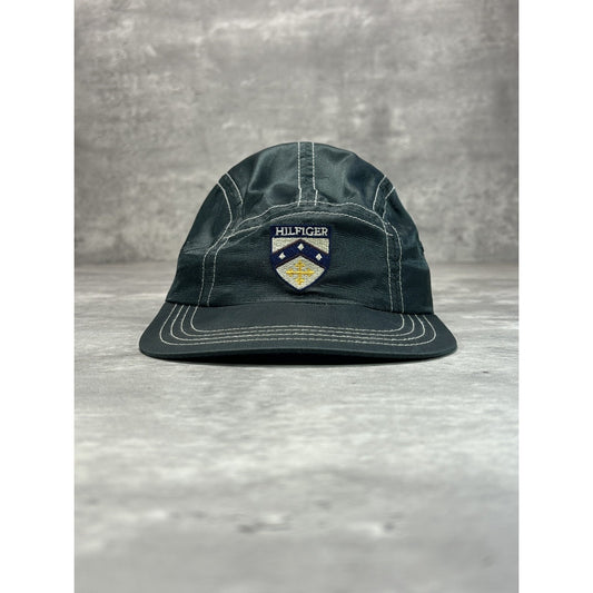 Vintage 90s Tommy Hilfiger Embroidered Crest SIx Panel Strapback Hat OSFA