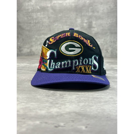 Vintage 90s Green Bay Packers NFL Super Bowl XXX Embroidered Snapback Hat OSFA