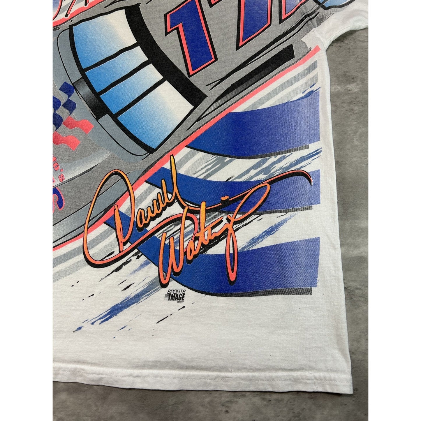 Vintage 1997 Darrel Waltrip #17 25th Anniversary Big Graphic T-Shirt Size Large