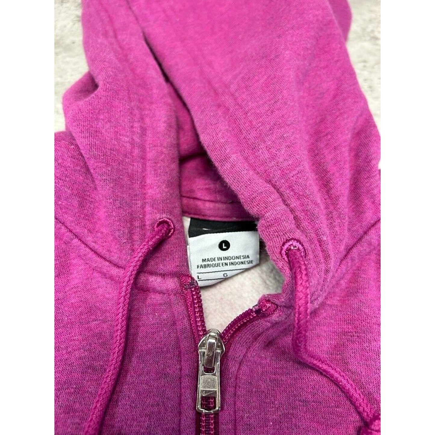Vintage Womens Nike Embroidered Swoosh Full Zip Hooded Sweatshirt Size Large