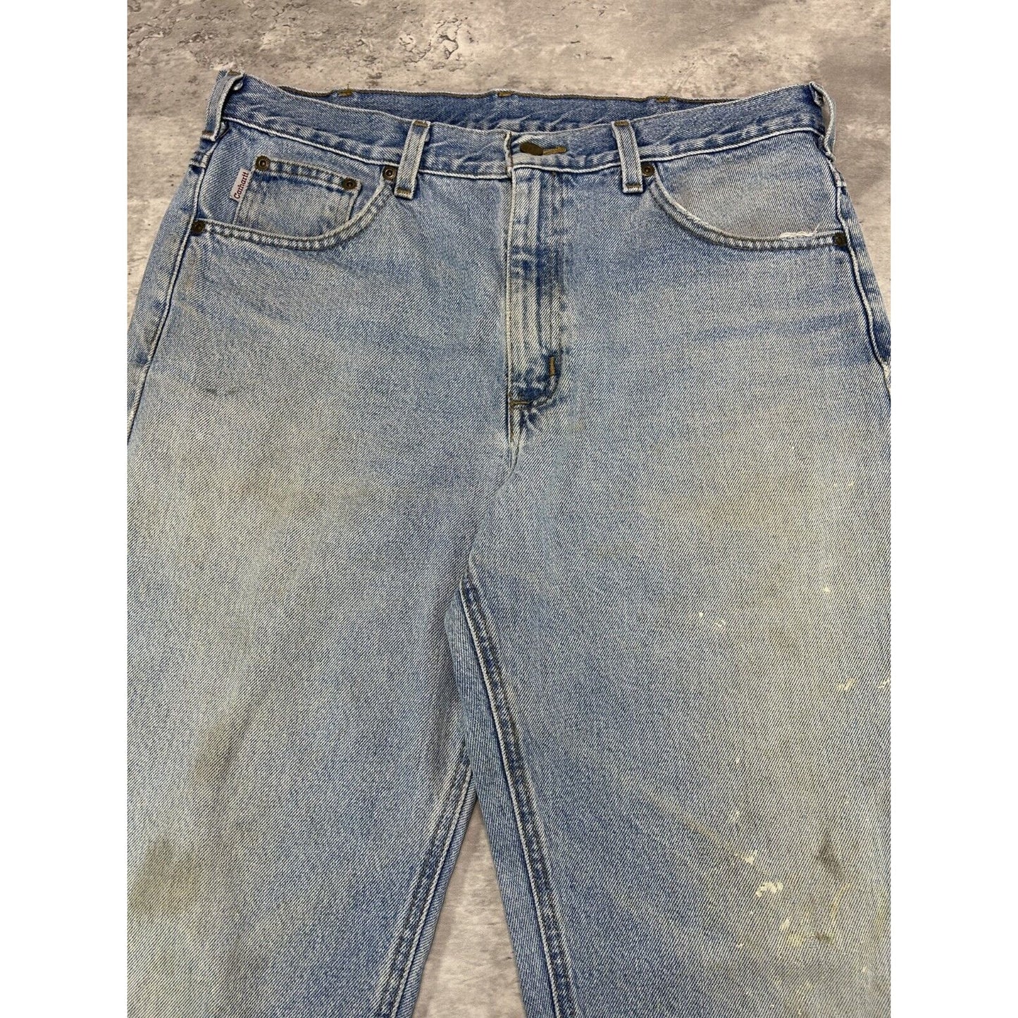 Vintage Carhartt Traditional Fit Light Wash Denim Pants Size 35 Blue