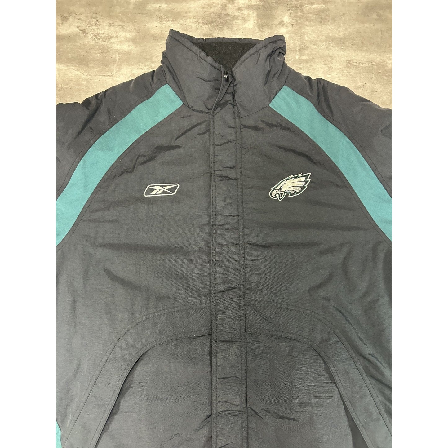 Vintage 2000s Philadelphia Eagles NFL Embroidered Logo Long Jacket Size Large