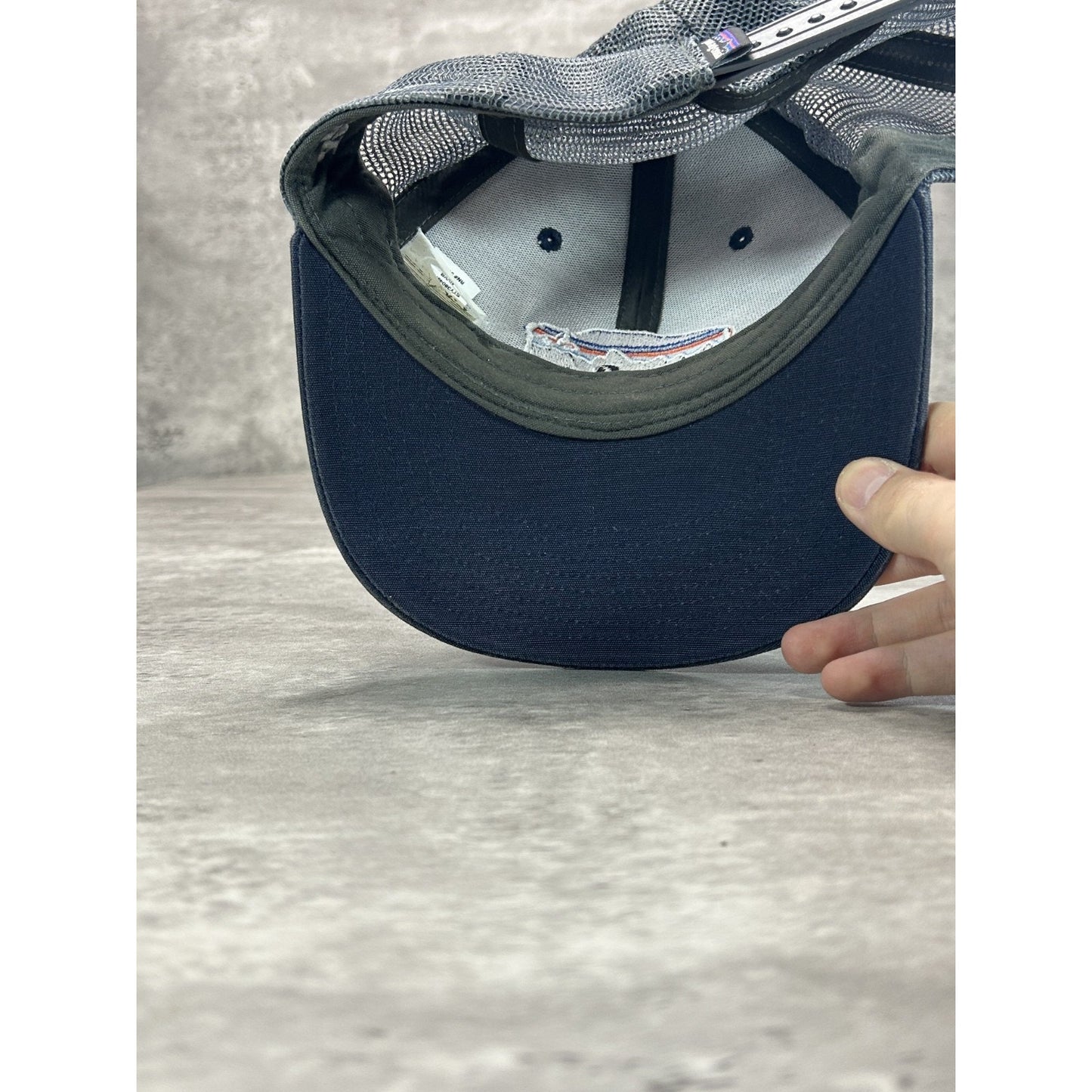 Patagonia Embroidered Bison Logo Trucker Snapback Hat OSFA Gray