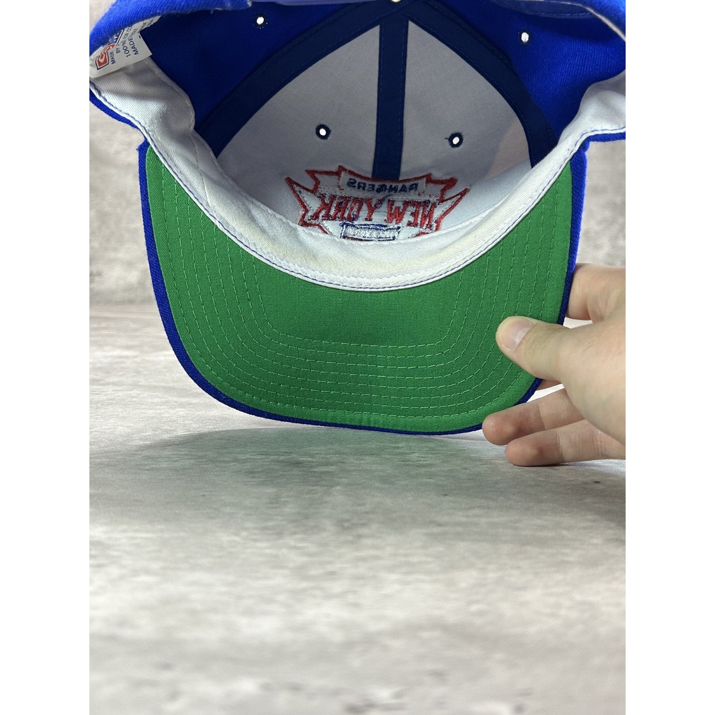 Vintage 90s New York Rangers NHL Embroidered Logo CCM Hockey Snapback Hat OSFA