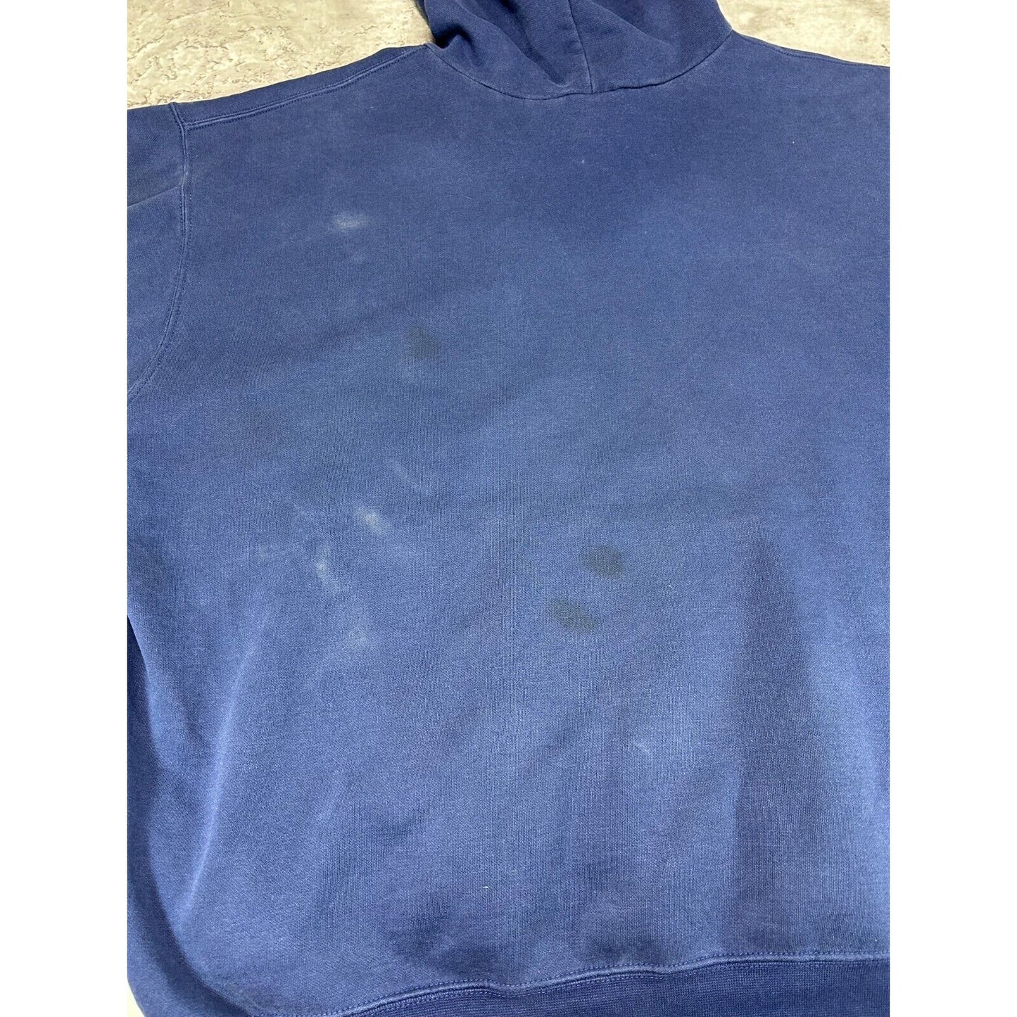 Vintage Carhartt Embroidered Spellout Hooded Workwear Sweatshirt Size XXL Blue