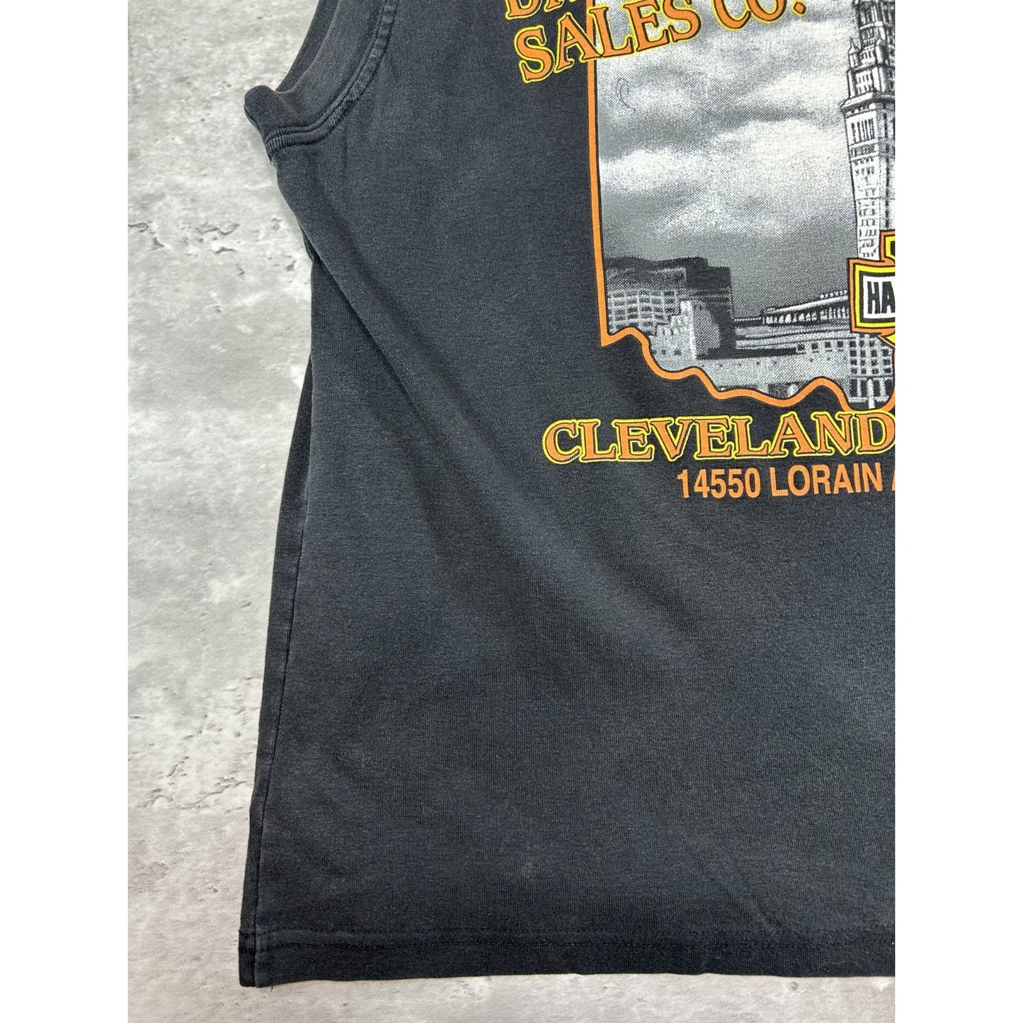 Vintage 2004 Harley Davidson Graphic Spellout Sleeveless T-Shirt Size Medium