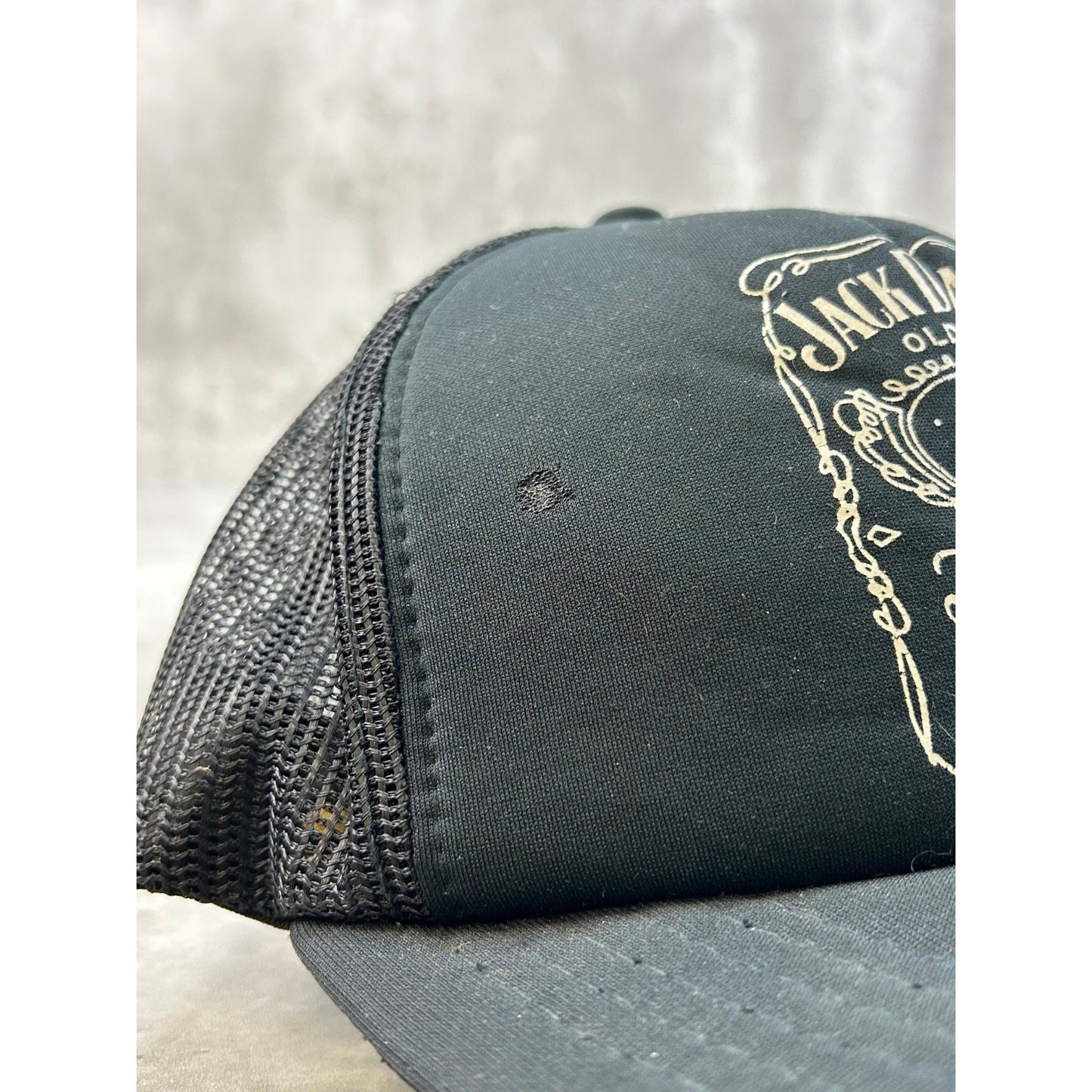 Vintage 80s Jack Daniels Whiskey Graphic Logo Trucker Snapback Hat OSFA