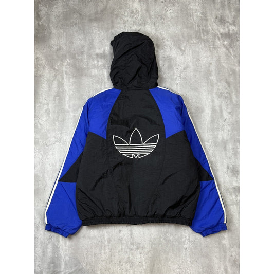Vintage 90s Adidas Insulated Embroidered Trefoil Full Zip Nylon Jacket Sz Large