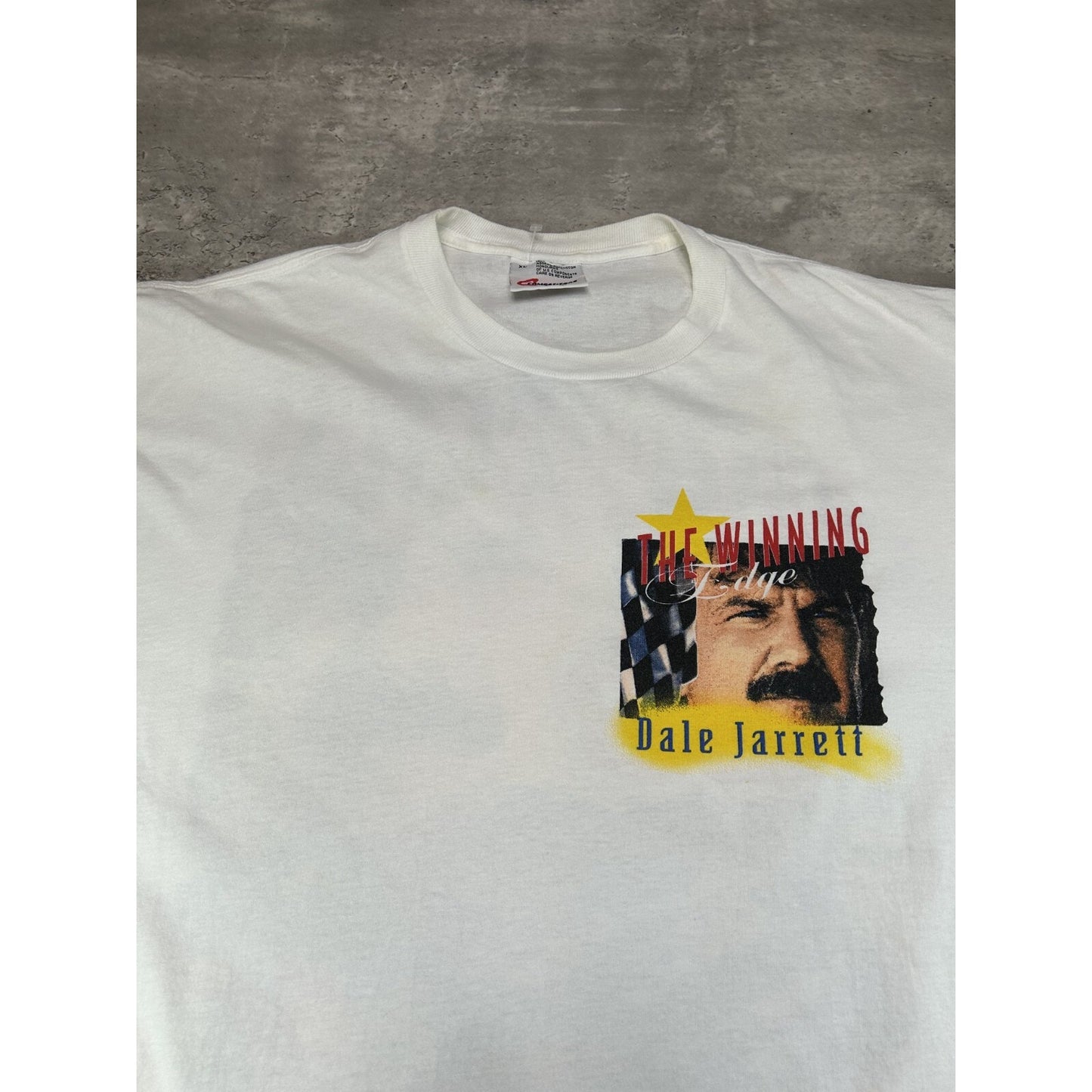 Vintage Dale Jarrett #88 Nascar The Winning Edge Graphic T-Shirt Size XL White