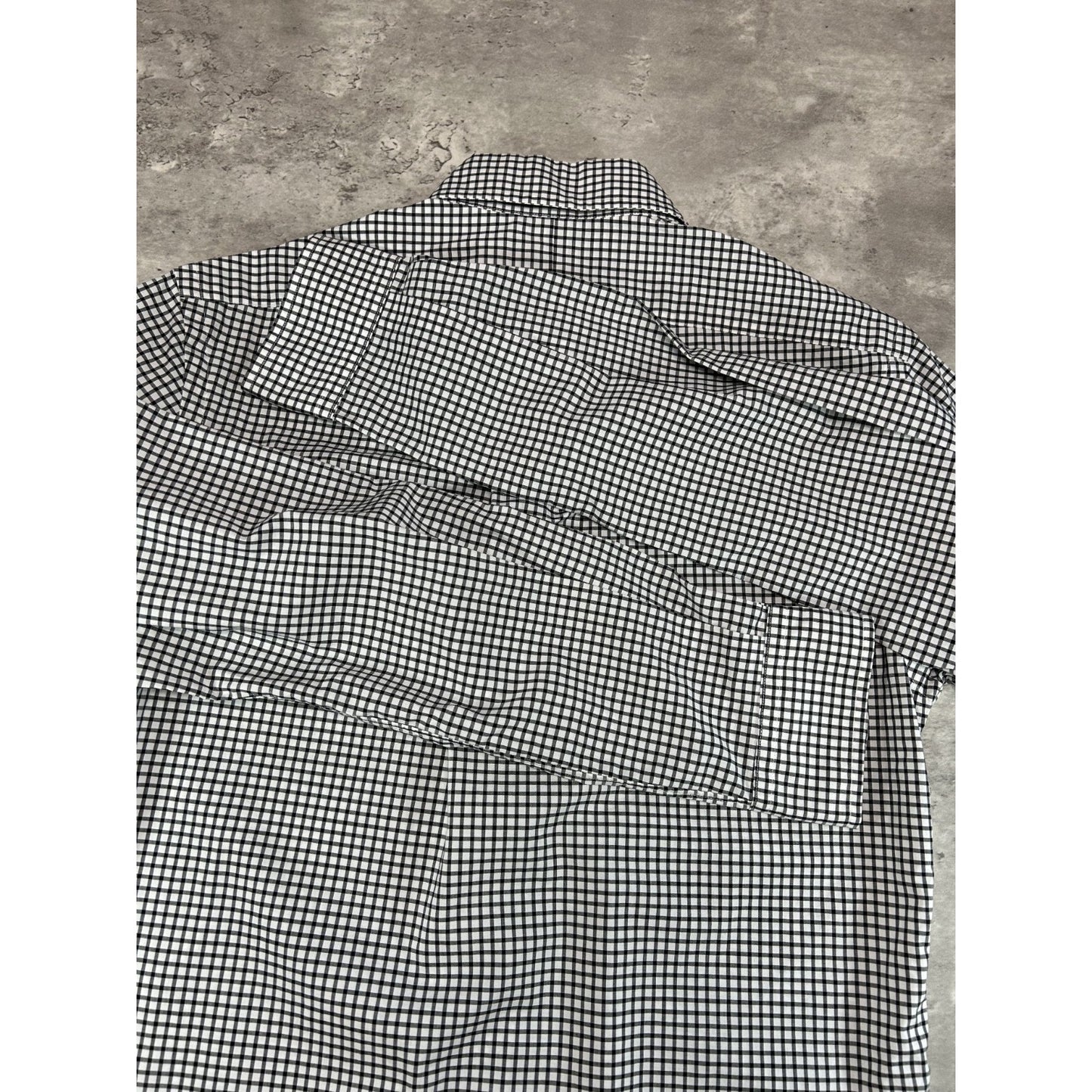 Polo Ralph Lauren Checkered Print Reworked Cropped Button Up Shirt Size Small
