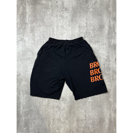 Vintage 90s Cleveland Browns NFL Zubaz Graphic Spellout Shorts Size Medium Black