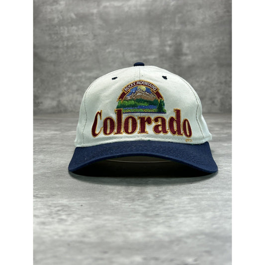 Vintage 90s Colorado Embroidered Spellout Destination Snapback Hat OSFA White