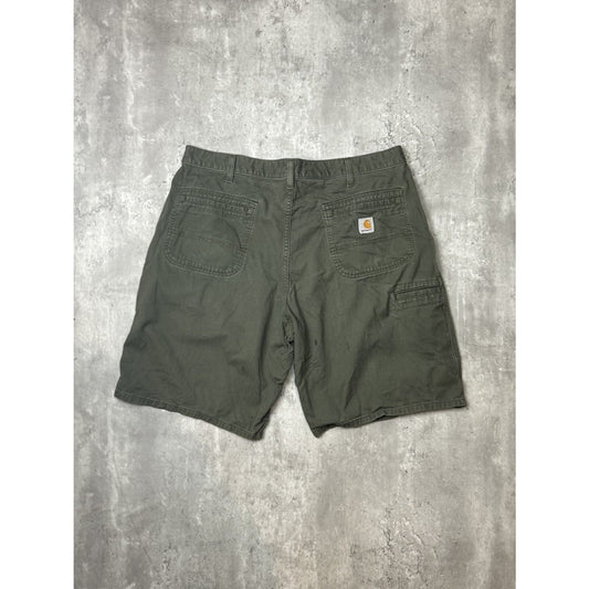Vintage Carhartt Canvas Workwear Five Pocket Shorts Size 38 B283 MOS Green