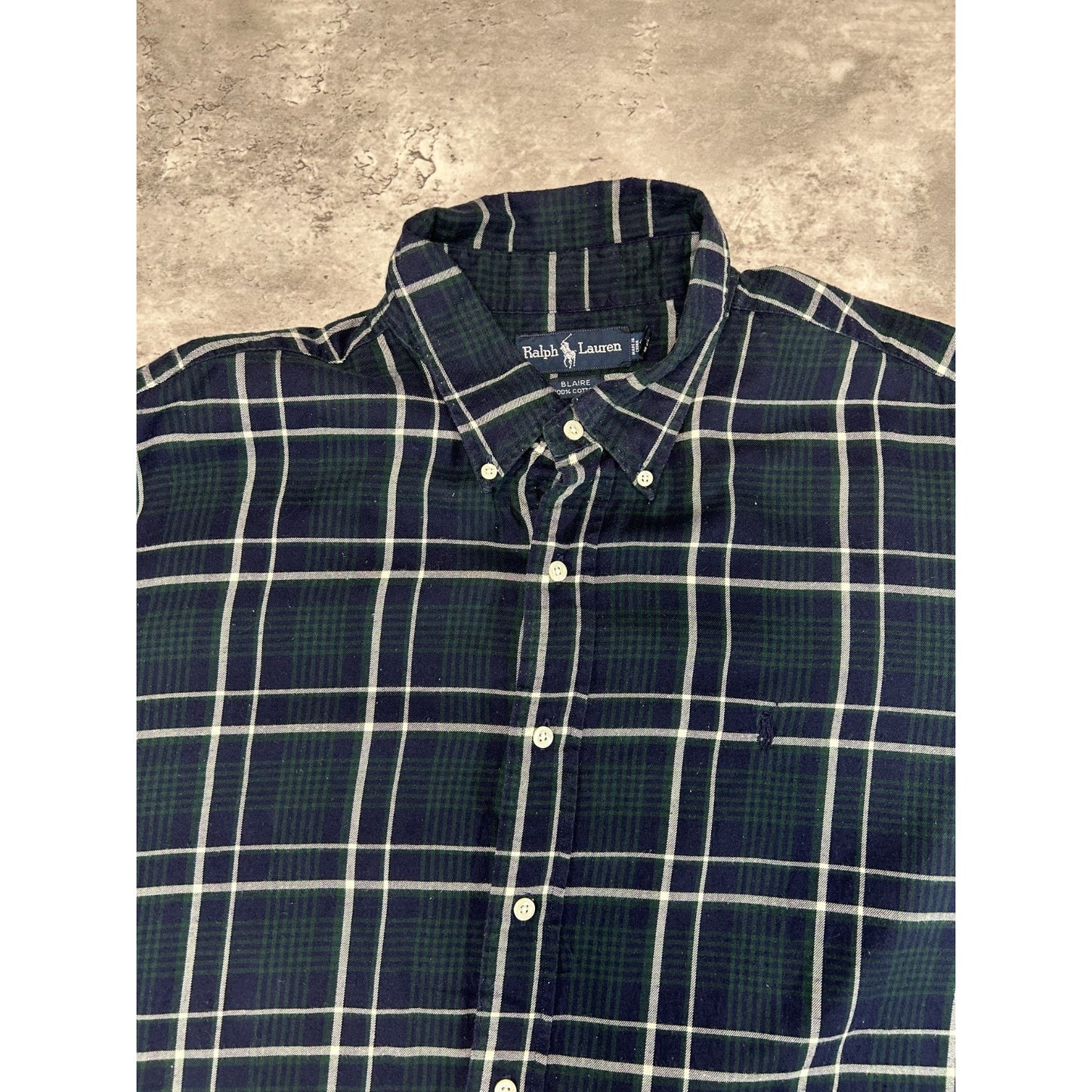 VTG Polo Ralph Lauren Plaid Reworked Cropped Long Sleeve Button Up Shirt Sz XXL