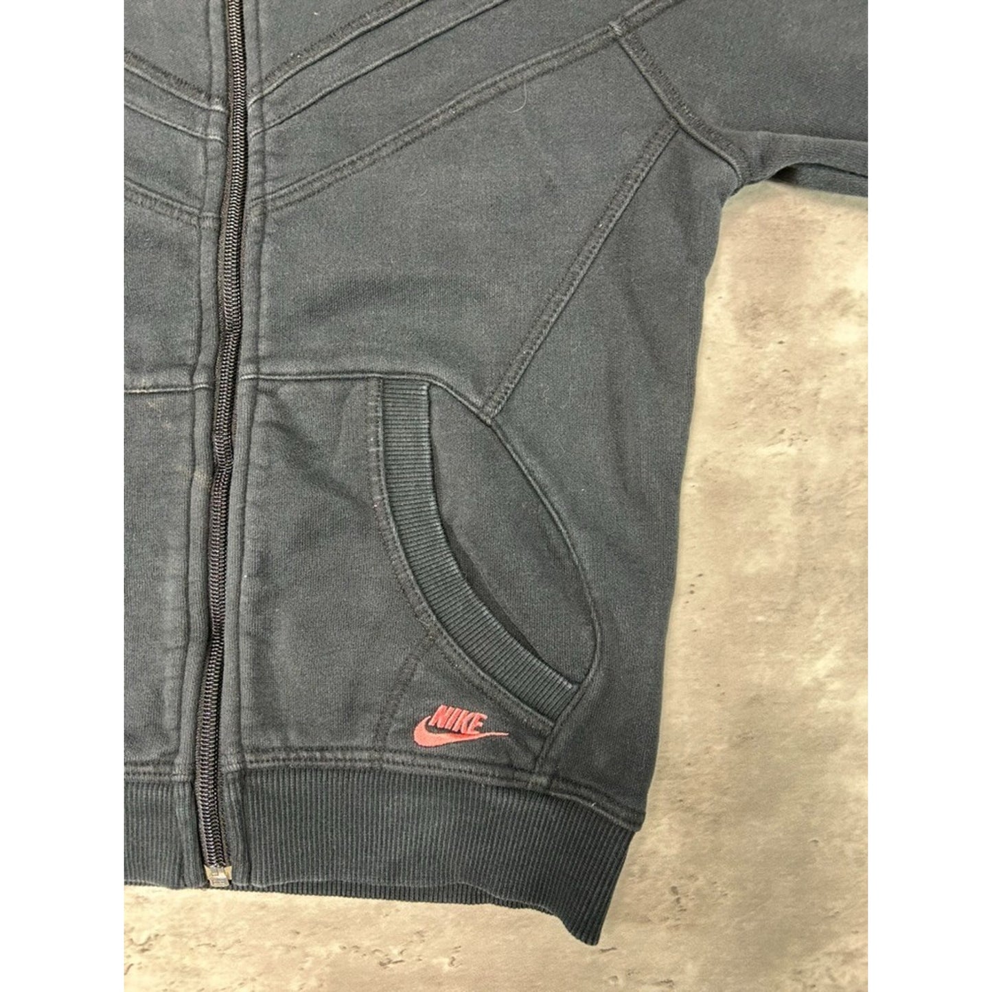 Vintage 2000s Nike Embroidered Logo Full Zip Hooded Sweatshirt Size Small YOUTH