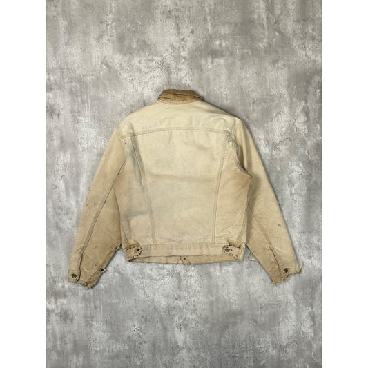 Vintage 90s Carhartt Blanket Lined Canvas Workwear Trucker Jacket Size Medium