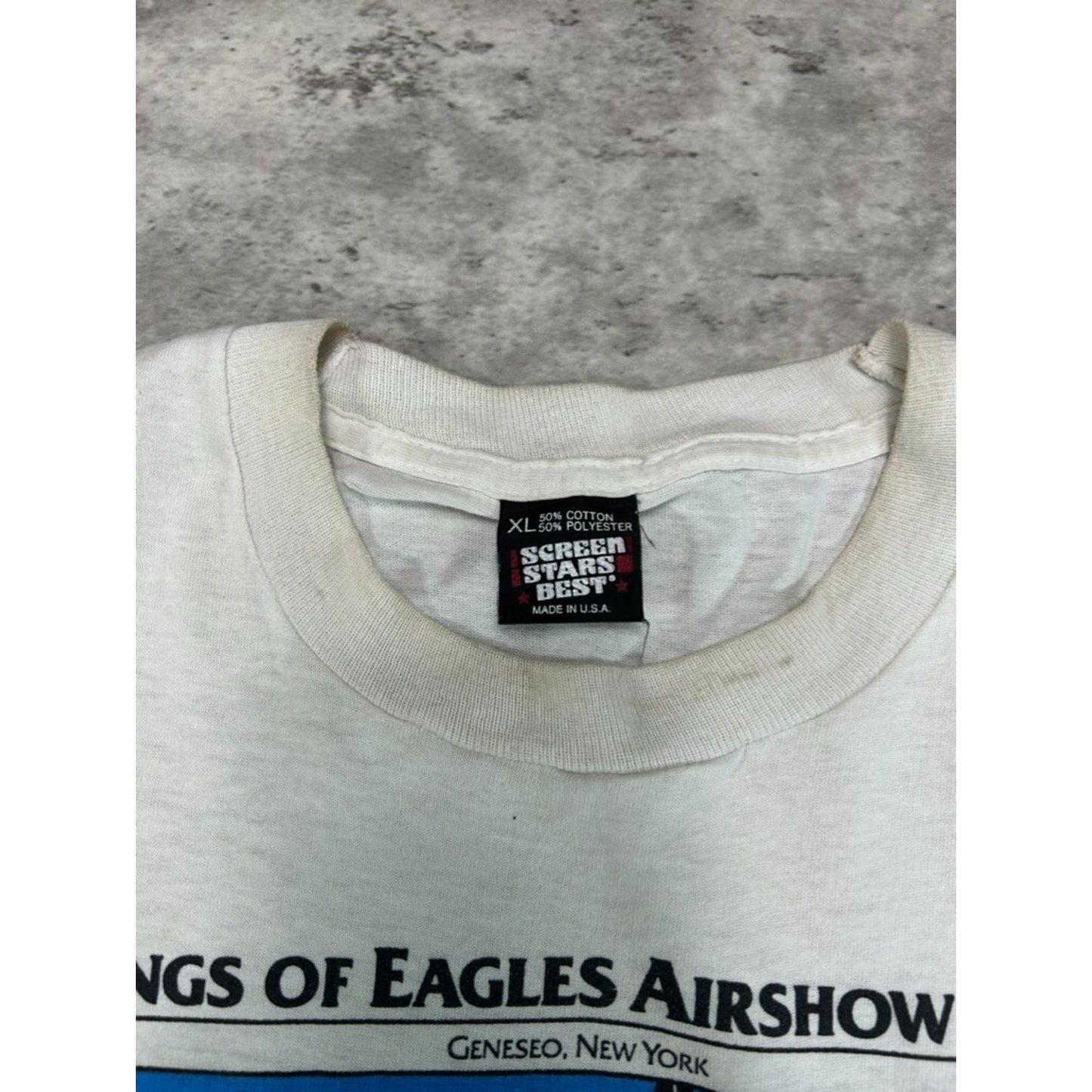 Vintage 1990s Wings Of Eagle Airshow National Warplane Museum T-Shirt Size XL