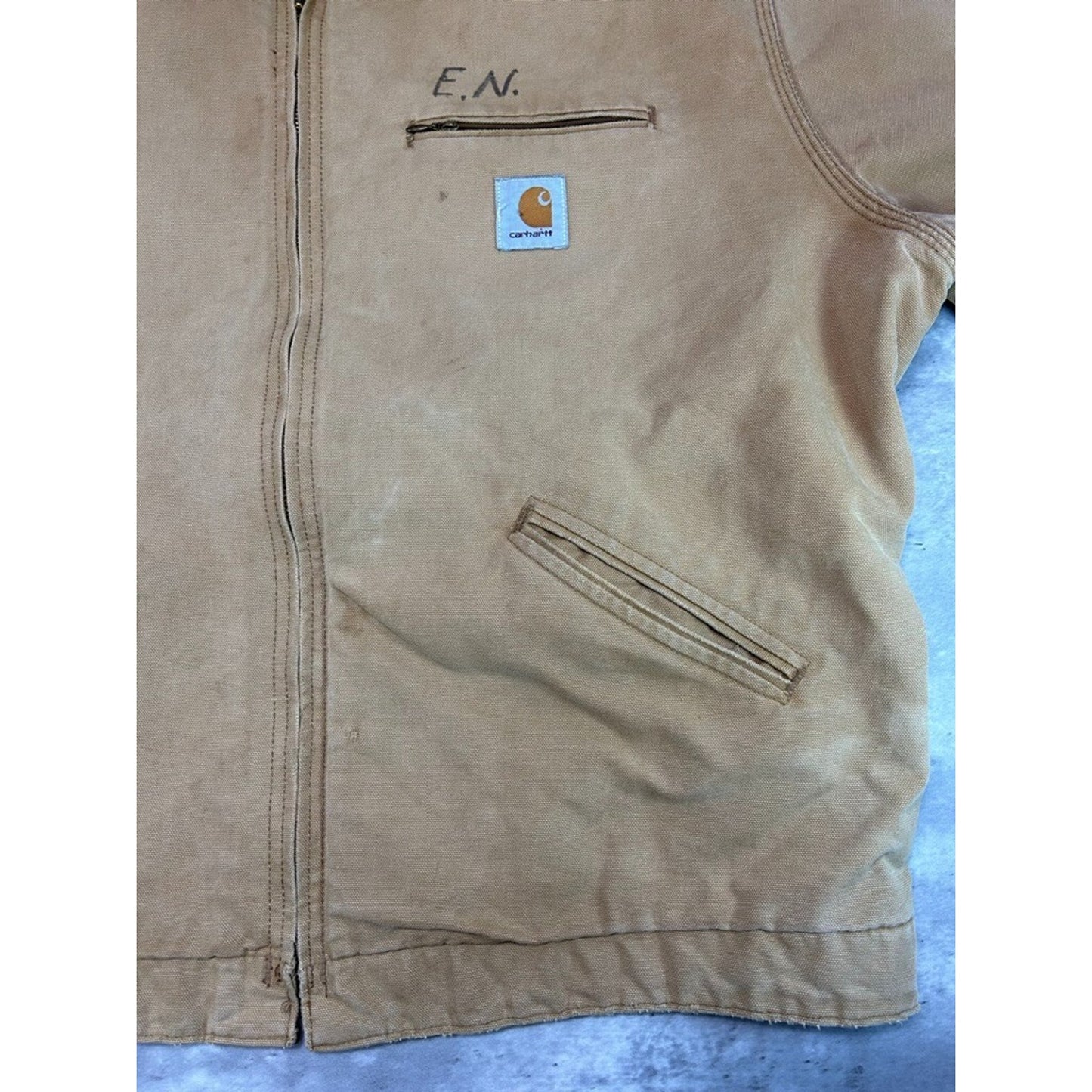 Vintage 90s Carhartt Blanket Lined Canvas Workwear Detroit Jacket Size XL