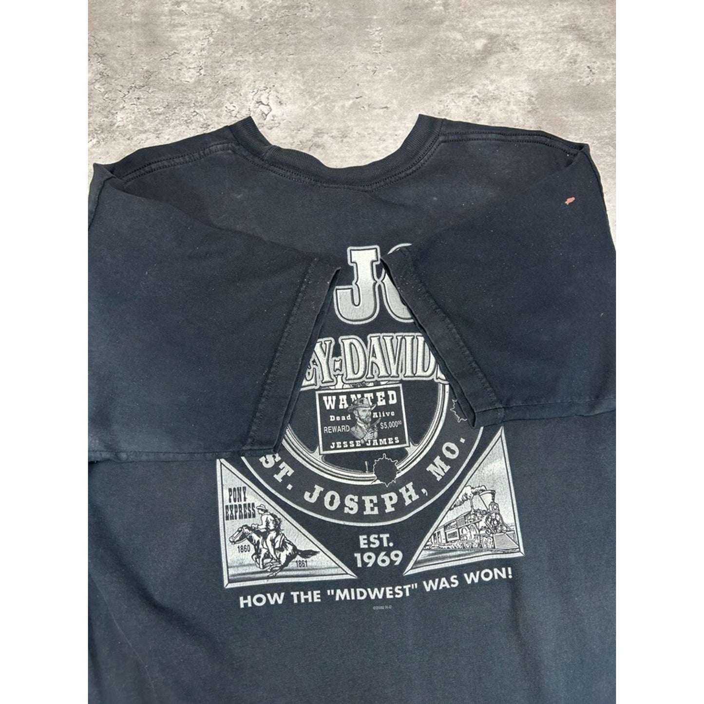 Vintage 2002 Harley Davidson Bald Eagle Graphic T-Shirt Size XL Black