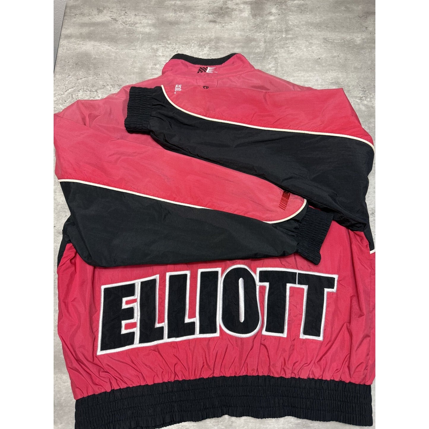 Bill Elliot #9 Nascar Two Tone Full Zip Nylon Racing Jacket Size Large Red