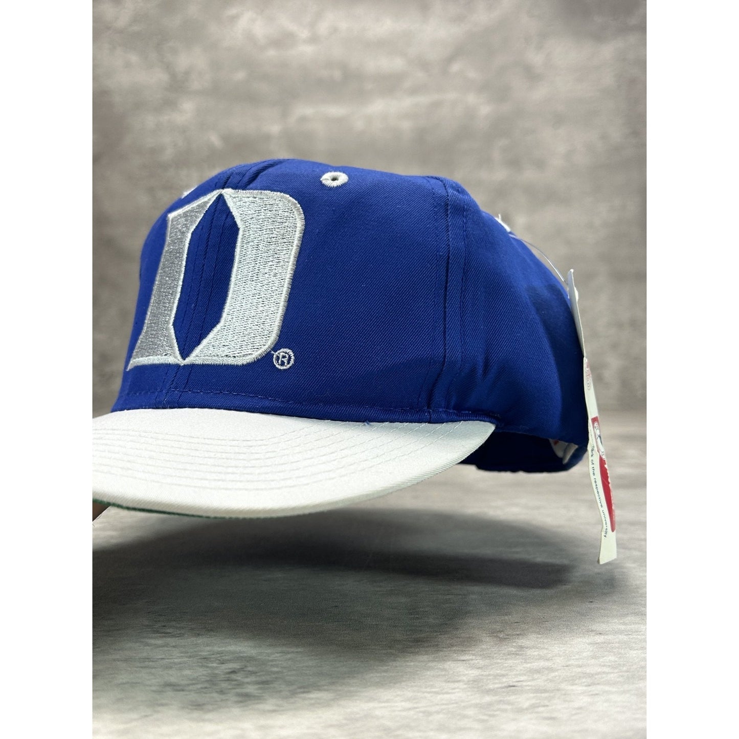 Vintage 90s Duke Blue Devils NCAA Embroidered Logo Two Tone Snapback Hat OSFA