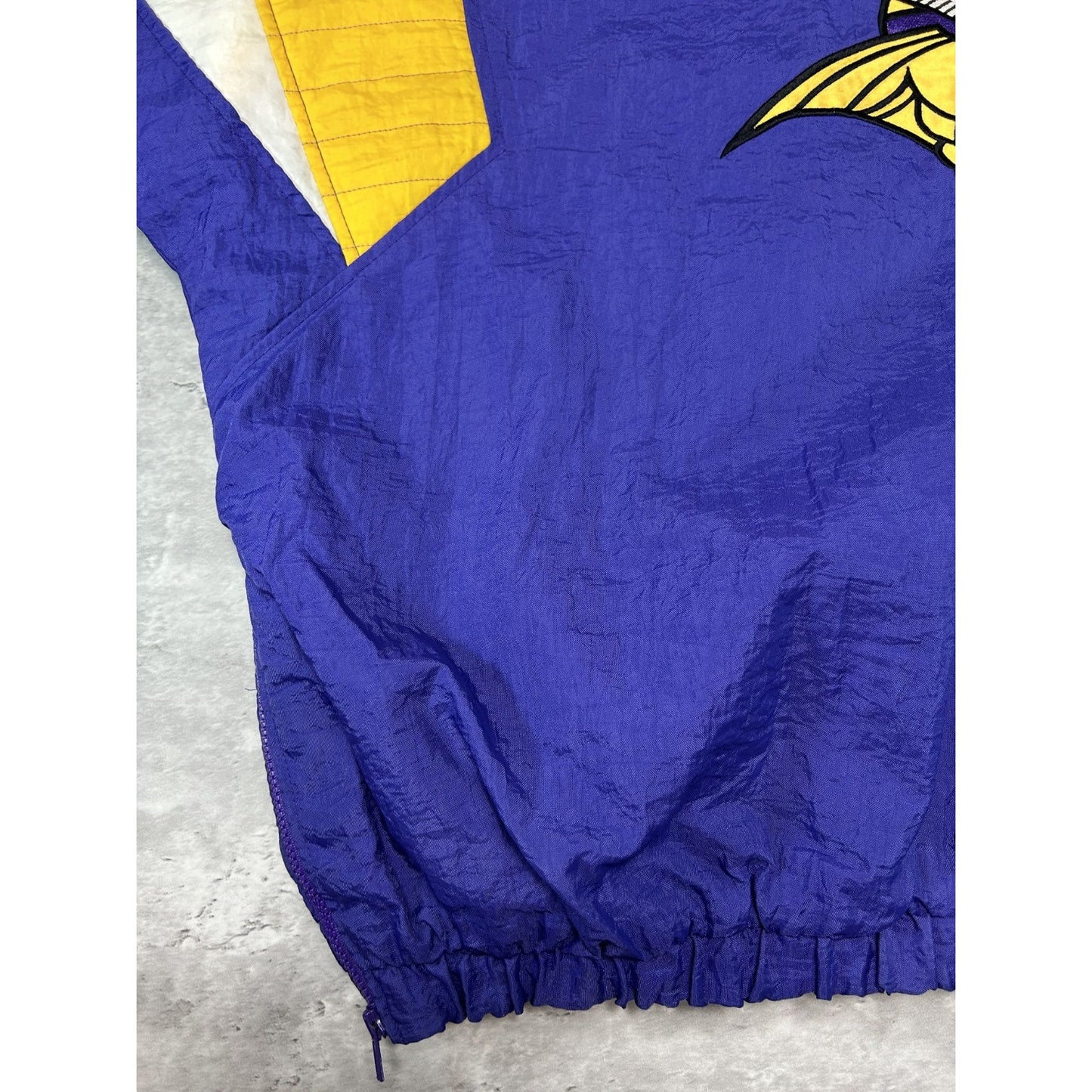 Vintage 90s Minnesota Vikings NFL 1/2 Zip Insulated Starter Jacket Size Large