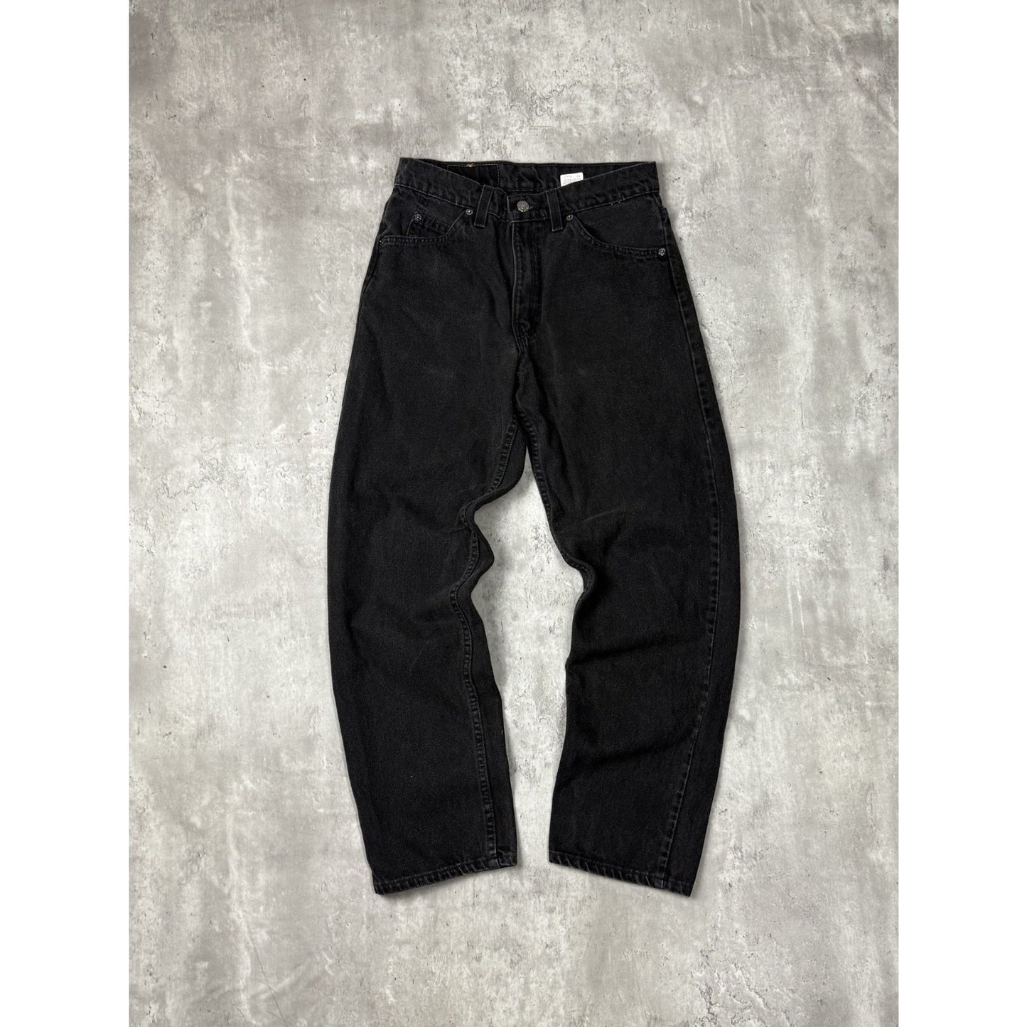 Vintage 90s Levis White Tab Relaxed Fit Straight Leg Black Denim Pants Size 29