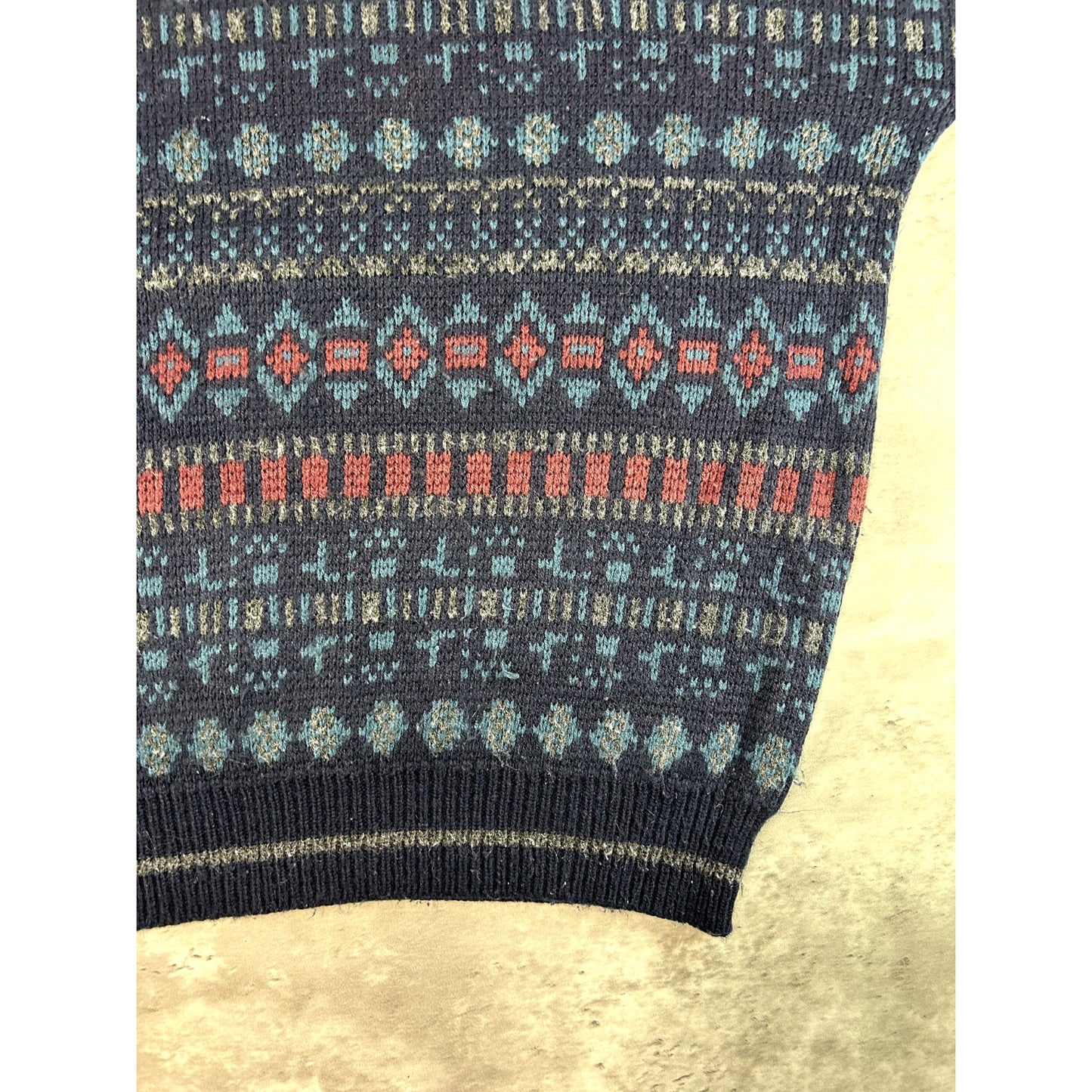 Vintage 90s Basic Editions Abstract Striped Pullover Knit Sweater Size Large
