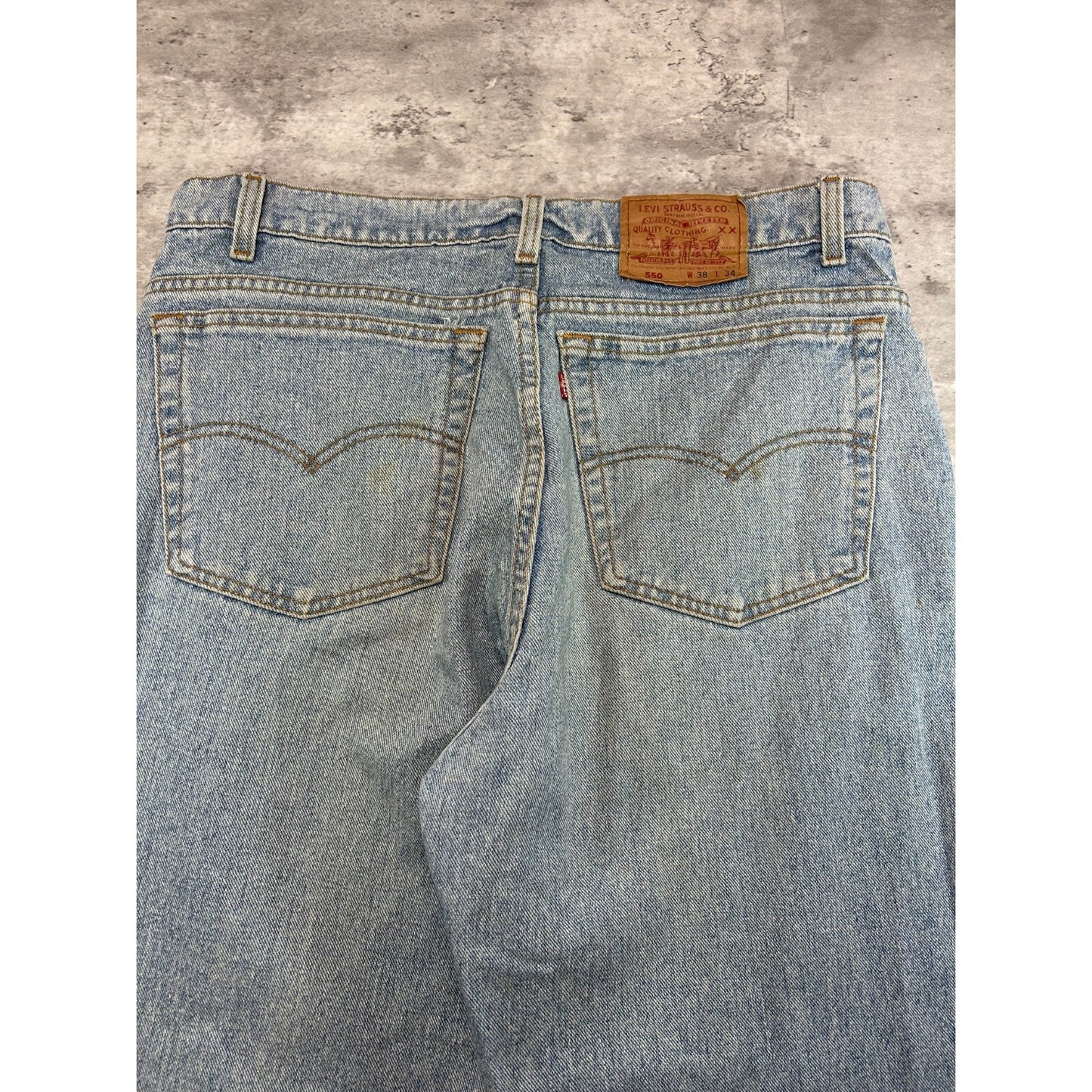 Vintage 90s Levis XX 550 Red Tab Light Wash Denim Pants Size 37 Blue