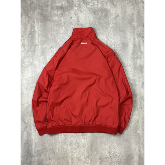 Vintage 90s Nascar Racing Nylon Full Zip Windbreaker Jacket Size Large Red