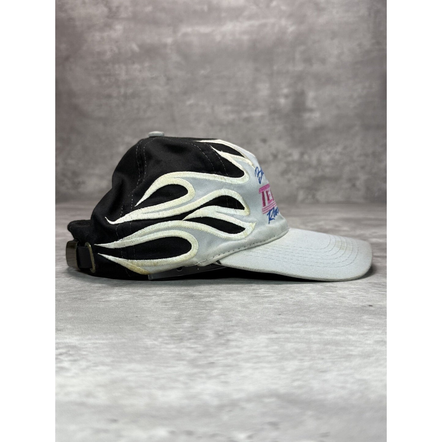 Vintage Billy Pauch Nascar Team 1 Racing Embroidered Flame Strapback Hat OSFA